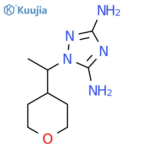 1-1-(oxan-4-yl)ethyl-1H-1,2,4-triazole-3,5-diamine structure