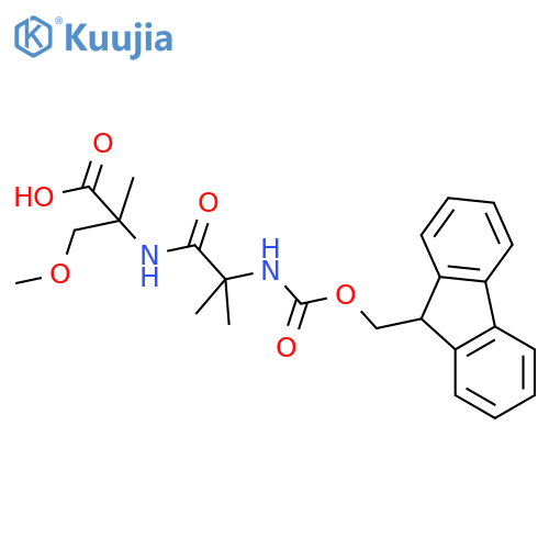 2-2-({(9H-fluoren-9-yl)methoxycarbonyl}amino)-2-methylpropanamido-3-methoxy-2-methylpropanoic acid structure