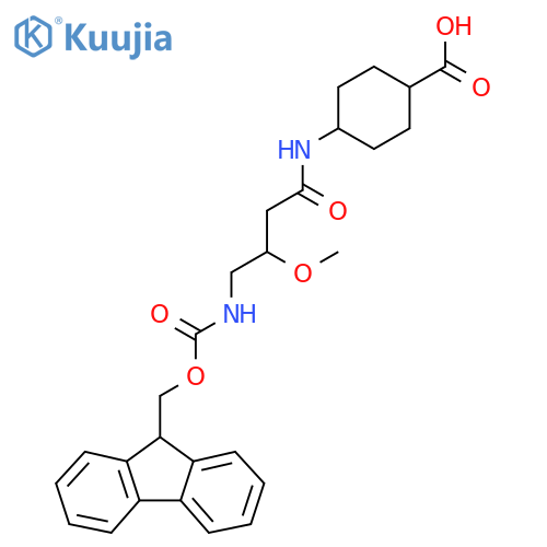 4-4-({(9H-fluoren-9-yl)methoxycarbonyl}amino)-3-methoxybutanamidocyclohexane-1-carboxylic acid structure