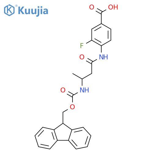4-3-({(9H-fluoren-9-yl)methoxycarbonyl}amino)butanamido-3-fluorobenzoic acid structure