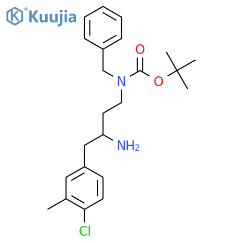 tert-butyl N-3-amino-4-(4-chloro-3-methylphenyl)butyl-N-benzylcarbamate structure