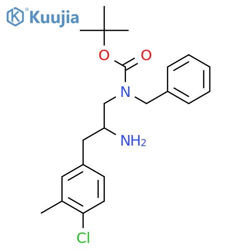 tert-butyl N-2-amino-3-(4-chloro-3-methylphenyl)propyl-N-benzylcarbamate structure