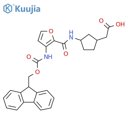 2-{3-3-({(9H-fluoren-9-yl)methoxycarbonyl}amino)furan-2-amidocyclopentyl}acetic acid structure