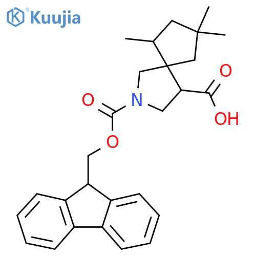 2-{(9H-fluoren-9-yl)methoxycarbonyl}-6,8,8-trimethyl-2-azaspiro4.4nonane-4-carboxylic acid structure