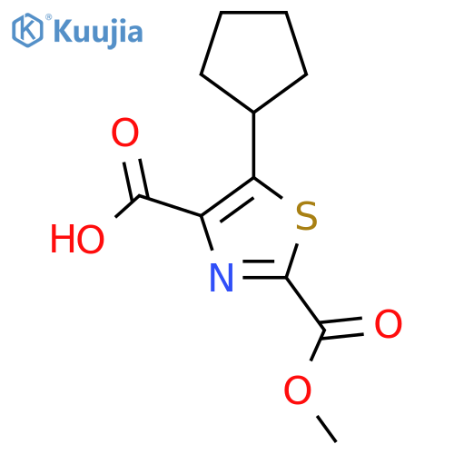 5-cyclopentyl-2-(methoxycarbonyl)-1,3-thiazole-4-carboxylic acid structure