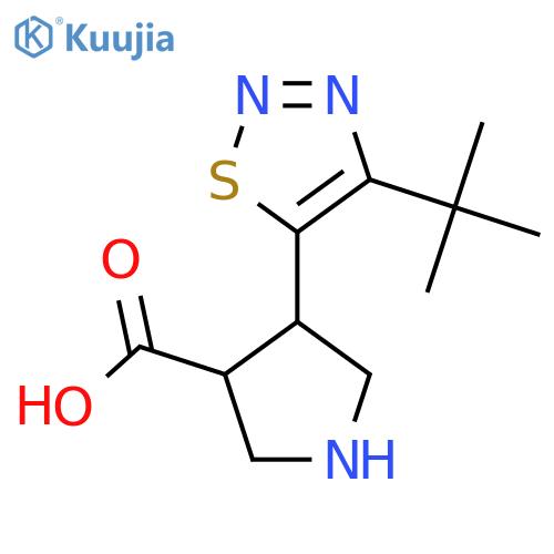 4-(4-tert-butyl-1,2,3-thiadiazol-5-yl)pyrrolidine-3-carboxylic acid structure