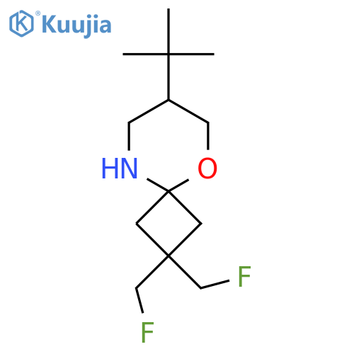 7-tert-butyl-2,2-bis(fluoromethyl)-5-oxa-9-azaspiro3.5nonane structure