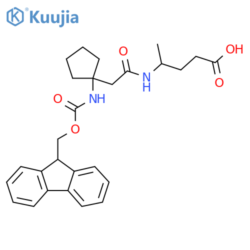 4-{2-1-({(9H-fluoren-9-yl)methoxycarbonyl}amino)cyclopentylacetamido}pentanoic acid structure