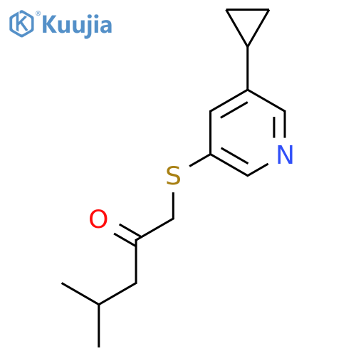 1-(5-cyclopropylpyridin-3-yl)sulfanyl-4-methylpentan-2-one structure