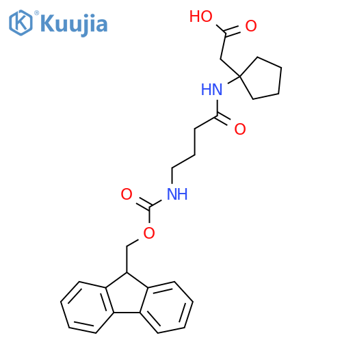 2-{1-4-({(9H-fluoren-9-yl)methoxycarbonyl}amino)butanamidocyclopentyl}acetic acid structure