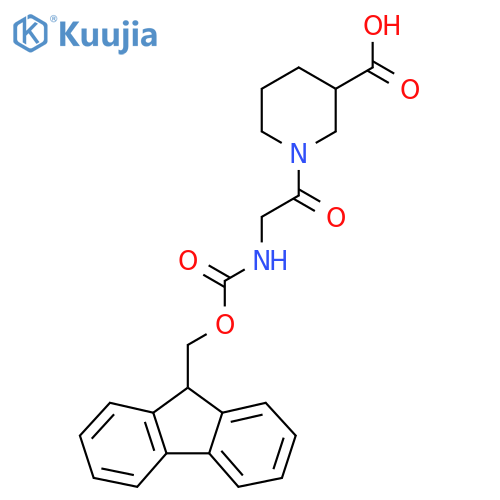1-2-({(9H-fluoren-9-yl)methoxycarbonyl}amino)acetylpiperidine-3-carboxylic acid structure