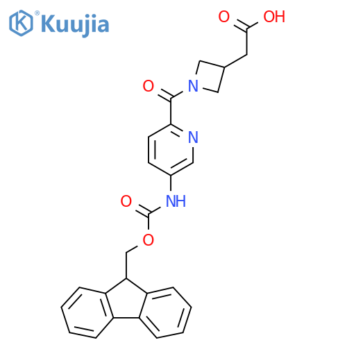 2-{1-5-({(9H-fluoren-9-yl)methoxycarbonyl}amino)pyridine-2-carbonylazetidin-3-yl}acetic acid structure