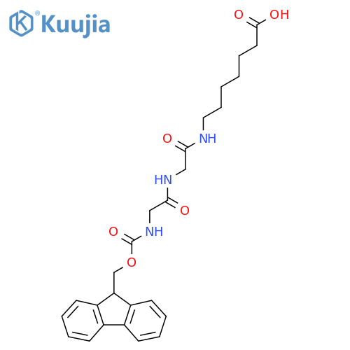 7-{2-2-({(9H-fluoren-9-yl)methoxycarbonyl}amino)acetamidoacetamido}heptanoic acid structure