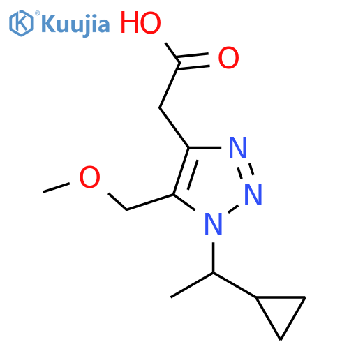 2-[1-(1-cyclopropylethyl)-5-(methoxymethyl)-1H-1,2,3-triazol-4-yl]acetic acid structure