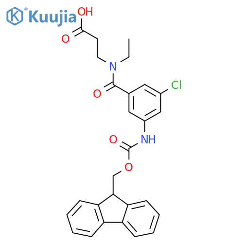 3-{1-3-chloro-5-({(9H-fluoren-9-yl)methoxycarbonyl}amino)phenyl-N-ethylformamido}propanoic acid structure