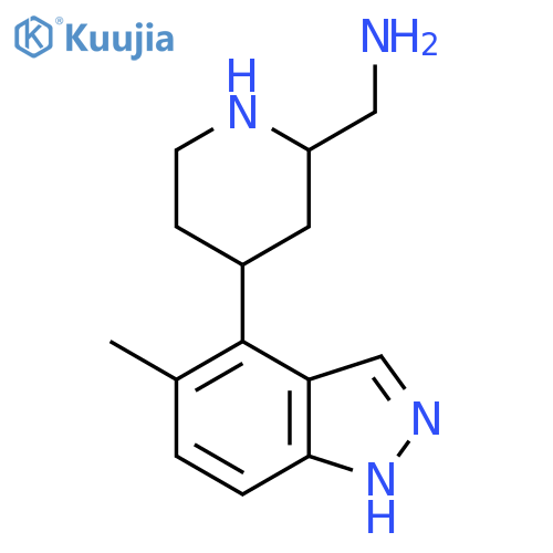 4-(5-methyl-1H-indazol-4-yl)piperidin-2-ylmethanamine structure
