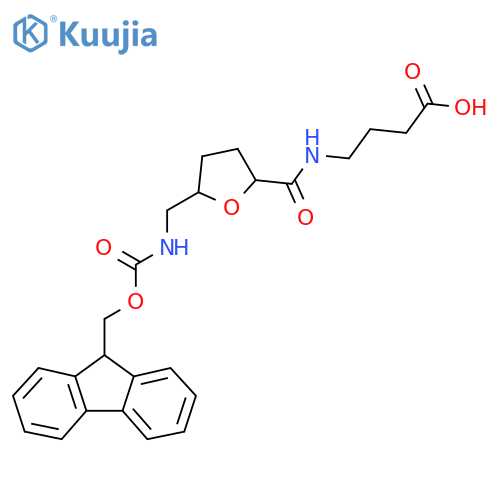 4-({5-({(9H-fluoren-9-yl)methoxycarbonyl}amino)methyloxolan-2-yl}formamido)butanoic acid structure