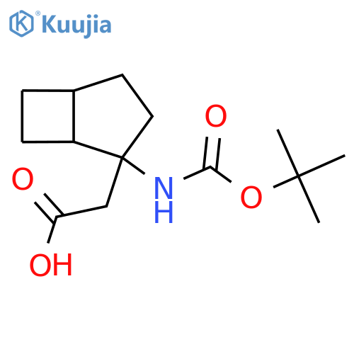 2-(2-{(tert-butoxy)carbonylamino}bicyclo3.2.0heptan-2-yl)acetic acid structure