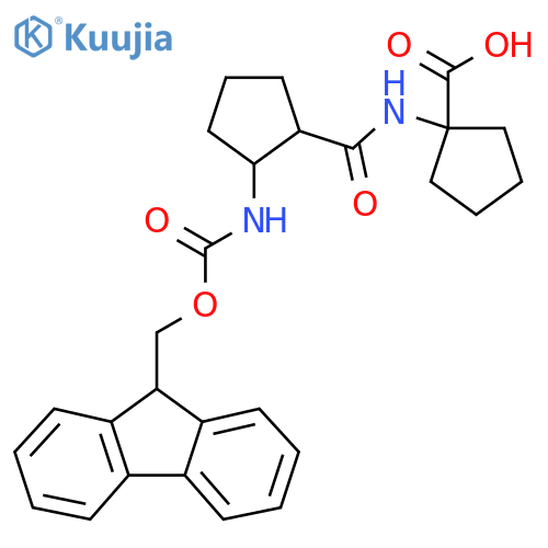 1-2-({(9H-fluoren-9-yl)methoxycarbonyl}amino)cyclopentaneamidocyclopentane-1-carboxylic acid structure