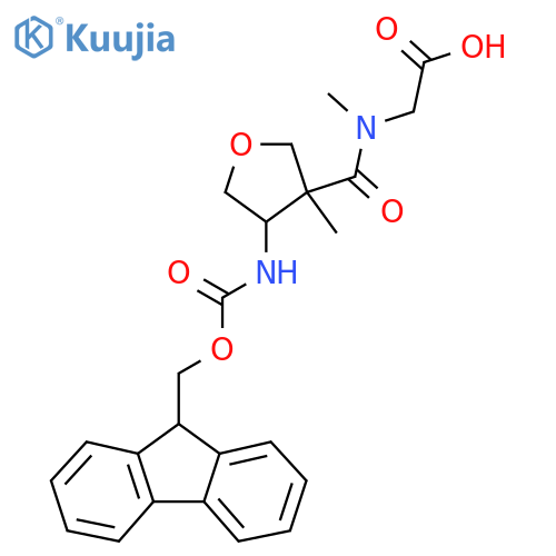 2-{1-4-({(9H-fluoren-9-yl)methoxycarbonyl}amino)-3-methyloxolan-3-yl-N-methylformamido}acetic acid structure