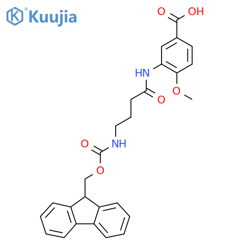 3-4-({(9H-fluoren-9-yl)methoxycarbonyl}amino)butanamido-4-methoxybenzoic acid structure