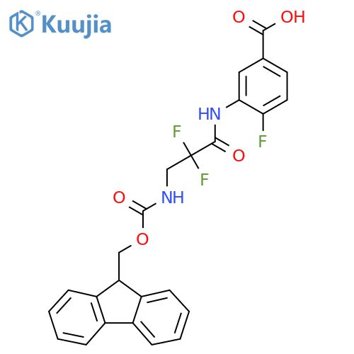 3-3-({(9H-fluoren-9-yl)methoxycarbonyl}amino)-2,2-difluoropropanamido-4-fluorobenzoic acid structure