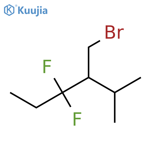 3-(bromomethyl)-4,4-difluoro-2-methylhexane structure