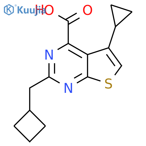 2-(cyclobutylmethyl)-5-cyclopropylthieno2,3-dpyrimidine-4-carboxylic acid structure