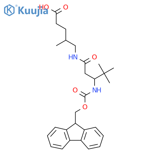5-3-({(9H-fluoren-9-yl)methoxycarbonyl}amino)-4,4-dimethylpentanamido-4-methylpentanoic acid structure