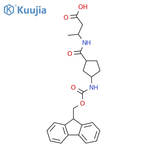 3-{3-({(9H-fluoren-9-yl)methoxycarbonyl}amino)cyclopentylformamido}butanoic acid structure