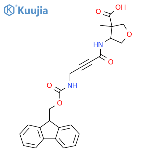 4-4-({(9H-fluoren-9-yl)methoxycarbonyl}amino)but-2-ynamido-3-methyloxolane-3-carboxylic acid structure