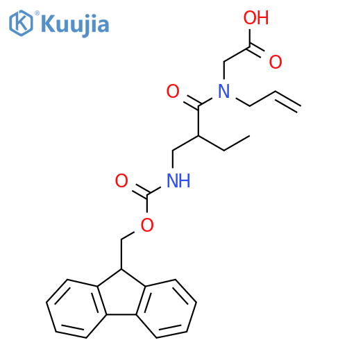 2-{2-({(9H-fluoren-9-yl)methoxycarbonyl}amino)methyl-N-(prop-2-en-1-yl)butanamido}acetic acid structure