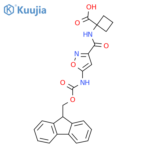 1-5-({(9H-fluoren-9-yl)methoxycarbonyl}amino)-1,2-oxazole-3-amidocyclobutane-1-carboxylic acid structure