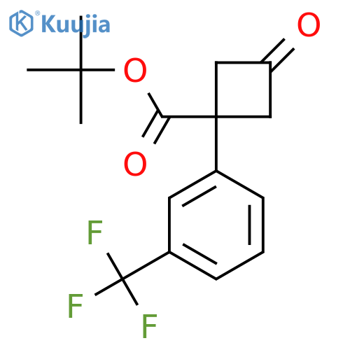 tert-butyl 3-oxo-1-3-(trifluoromethyl)phenylcyclobutane-1-carboxylate structure