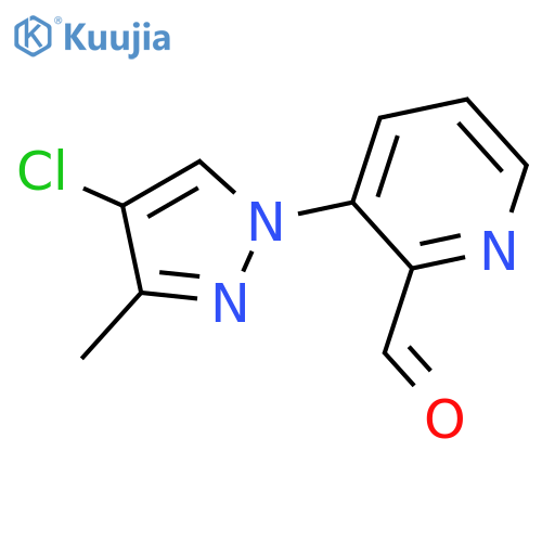 3-(4-chloro-3-methyl-1H-pyrazol-1-yl)pyridine-2-carbaldehyde structure