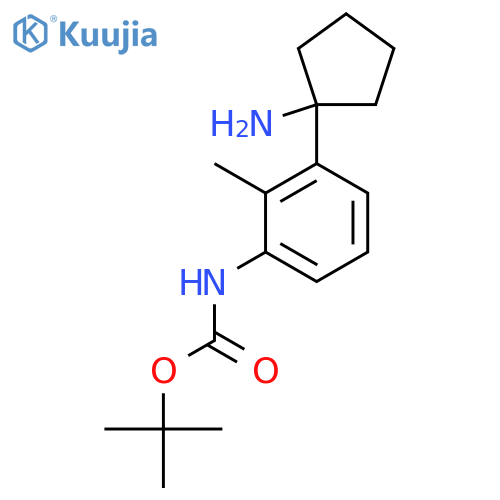 tert-butyl N-3-(1-aminocyclopentyl)-2-methylphenylcarbamate structure