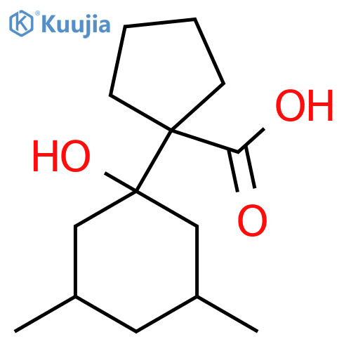 1-(1-hydroxy-3,5-dimethylcyclohexyl)cyclopentane-1-carboxylic acid structure