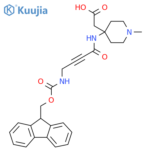 2-{4-4-({(9H-fluoren-9-yl)methoxycarbonyl}amino)but-2-ynamido-1-methylpiperidin-4-yl}acetic acid structure