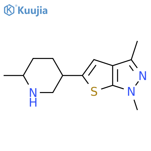 5-{1,3-dimethyl-1H-thieno2,3-cpyrazol-5-yl}-2-methylpiperidine structure
