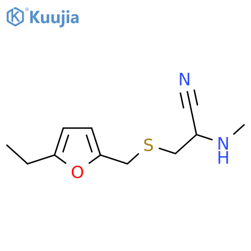 3-{(5-ethylfuran-2-yl)methylsulfanyl}-2-(methylamino)propanenitrile structure