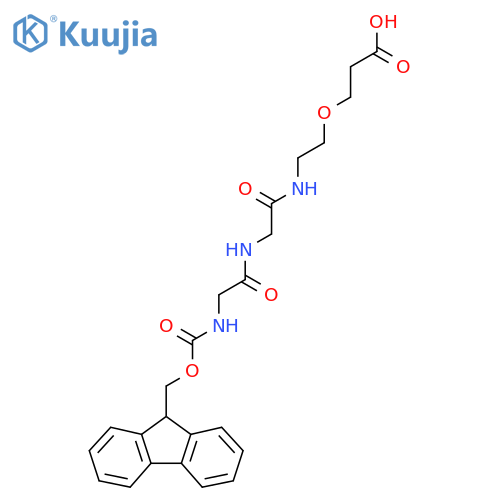 3-(2-{2-2-({(9H-fluoren-9-yl)methoxycarbonyl}amino)acetamidoacetamido}ethoxy)propanoic acid structure