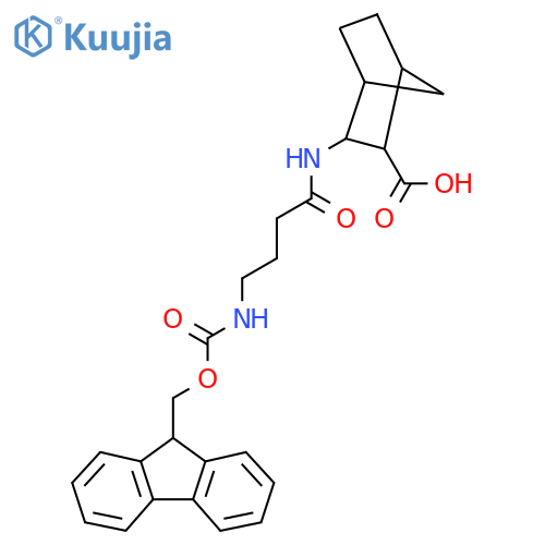 3-4-({(9H-fluoren-9-yl)methoxycarbonyl}amino)butanamidobicyclo2.2.1heptane-2-carboxylic acid structure