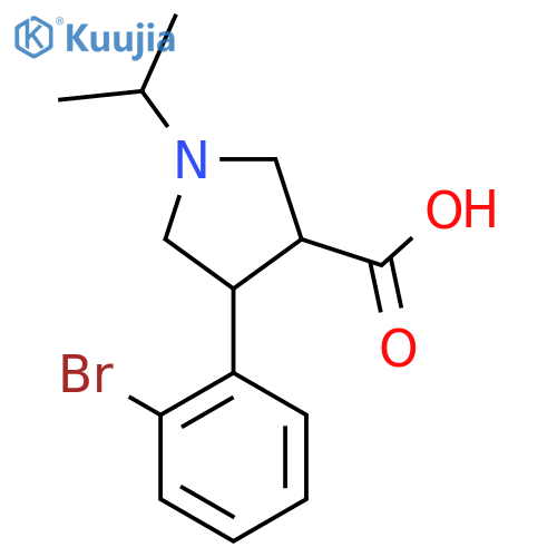 4-(2-bromophenyl)-1-(propan-2-yl)pyrrolidine-3-carboxylic acid structure