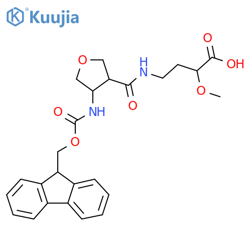 4-{4-({(9H-fluoren-9-yl)methoxycarbonyl}amino)oxolan-3-ylformamido}-2-methoxybutanoic acid structure