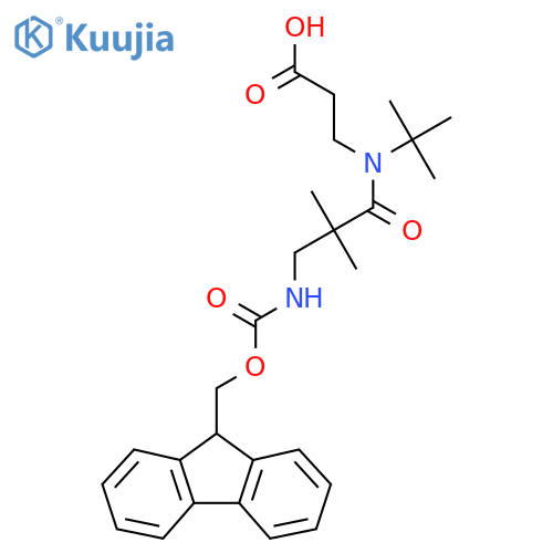 3-N-tert-butyl-3-({(9H-fluoren-9-yl)methoxycarbonyl}amino)-2,2-dimethylpropanamidopropanoic acid structure