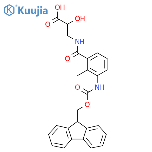 3-{3-({(9H-fluoren-9-yl)methoxycarbonyl}amino)-2-methylphenylformamido}-2-hydroxypropanoic acid structure