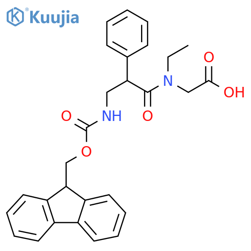 2-N-ethyl-3-({(9H-fluoren-9-yl)methoxycarbonyl}amino)-2-phenylpropanamidoacetic acid structure