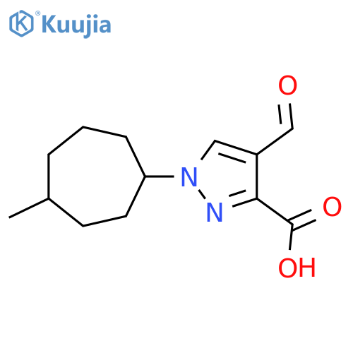4-formyl-1-(4-methylcycloheptyl)-1H-pyrazole-3-carboxylic acid structure