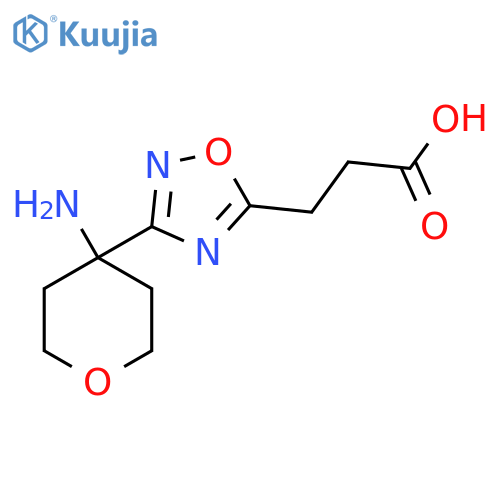 3-3-(4-aminooxan-4-yl)-1,2,4-oxadiazol-5-ylpropanoic acid structure