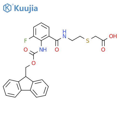 2-(2-{2-({(9H-fluoren-9-yl)methoxycarbonyl}amino)-3-fluorophenylformamido}ethyl)sulfanylacetic acid structure